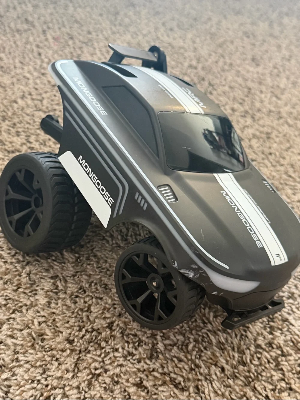 Sharper Image Mongoose RC Car and Controller in Black and White